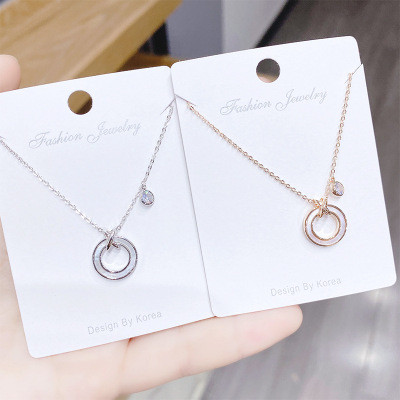Korean Style Fashion Ring Shell Rose-Plated Gold Factory Direct Supply Necklace Women's Jewelry Ornament Necklace Source Factory