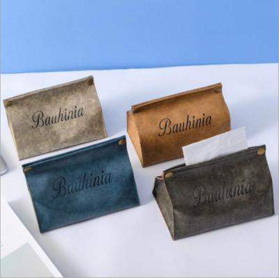 New Design Nordic Home Thickened Upgraded Edge Leather Tissue Bag Living Room Storage Tissue Bag