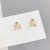 Korean S925 Silver Piercing Earrings Small Female Simple Stud Earrings Zircon Peach Heart Cute Bear Ear Studs Earrings Female