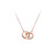 Korean Necklace Women's Fashion Korean-Style Rose Gold Ring Buckle Necklace Double Ring Diamond Inlaid Short Clavicle Chain Set Chain Women