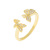 French Style Vintage Zircon Butterfly Opening Ring Female Korean Personality Affordable Luxury Fashion Simple Online Influencer Index Finger Ring