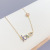 Real Gold Electroplated Opal Necklace Love Letter Pendant Korean Temperament Wholesale Clavicle Chain Ins Fashion Necklace