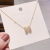 Cross-Border Supply H Necklace H Letter Necklace Female Micro Inlaid Zircon European and American Style Letter Accessories Clavicle Chain Source Factory