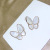 Japanese and Korean All-Match Sterling Silver Needle Micro-Inlaid Fashion Shell Butterfly Ear Clip White Shell Stud Earrings Ornament Source Factory