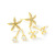 Sterling Silver Needle Micro Inlaid Zircon Starfish Three-Piece Earrings Small Personality One Card Three Pairs Combination Earrings Earrings for Women