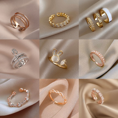 INS Fashion Ring Female Design Fashion Personalized Cold Style Index Finger Ring Cuff Bracelet Ornament Source Factory