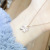 Country Fashion Ornament Dongdaemun New Necklace Simple Four-Leaf Clover Opal Clavicle Chain Ornament