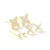 One Card Multi-Pair Sterling Silver Needle Three Pairs Storage Ear Studs Micro Inlaid Zircon Korean Style Fresh Earrings Gold Plated Eight-Pointed Stars Earrings