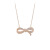 Korean Style Fashion Micro Inlay Full Diamond Bow Necklace Women's Electroplated Real Gold Clavicle Chain Rose Gold Ornament Source Factory