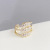 European and American High-Key Dignified Shining Diamond Zircon Index Finger Ring Internet Celebrity Simple Fashion Personality Joint Open Ring Fashion Female