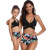 Exclusive for Cross-Border Parent-Child Swimsuit Printed High Waist Bikini Flounce Mother and Daughter Swimwear Factory in Stock Wholesale