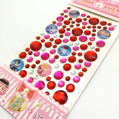 Medium Cartoon Starry Acrylic Diamond Paste Colorful Crystal Stickers DIY Creative Stickers Phone Stickers Notepaper