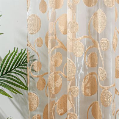 Exclusive for Cross-Border Modern round Geometric Cut Flower Glass Yarn Living Room Bedroom Tulle Curtain Finished Wholesale Customizable