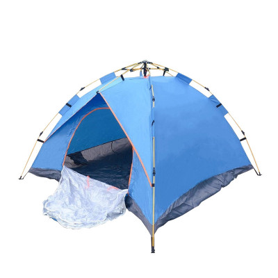 Outdoor Camping Quickly Open Large Capacity Automatic Tent Double-Layer Thickened Rain-Proof Self-Driving Travel Park Camping Glass Rod Tent