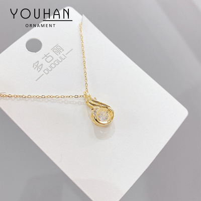 Dancing Crown Smart Necklace Female Micro Zircon-Inlaid Pendant Five-Pointed Star Korean Style Short Clavicle Chain Source Factory