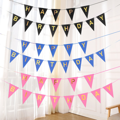 Gilding Letters Pennant Happy Birthday Letter Party Happy Birthday String Flags Banner Hanging Flag Decoration