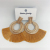 European and American Fashion Alloy Ring Multi-Layer Raffia Fan Tassel Earrings Bohemian Ethnic Style Jewelry