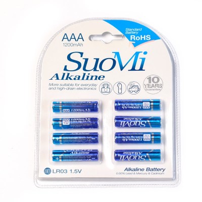 Suomi Blue Aluminum Film 8 Tablets Hardcover High Power Alkaline No. 5 Lr6aa No. 7 Lr03aaa Factory Direct Sales
