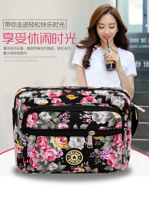 2021 New Women's Bag Shoulder Portable Messenger Bag Women's Fashion Flower Canvas Travel Mummy Cloth Bag Small Bag