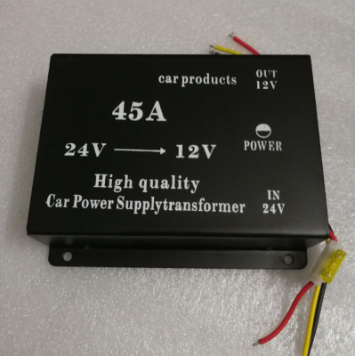 Car Power Adapter 45A Pressure Reducer 24V Drop 12V Applicable Truck Car Voltage Conversion with Memory