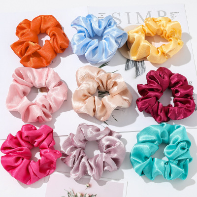 Chery Color Released Circle Japanese and Korean Elegant All-Match Hair Band Ins Style Satin Girl Large Intestine Ring Cross-Border New Arrival