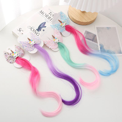 Korean Children Colorful Thread for Braiding Hair Girls Colorful Tie-up Hair Braid Hair Accessories Barrettes Baby Gradient Wig Headdress
