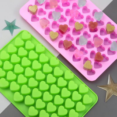 55 Grid Small Love Food Silicone Chocolate Mold Soft Candy Mold Mini Heart-Shaped Silicone Mold