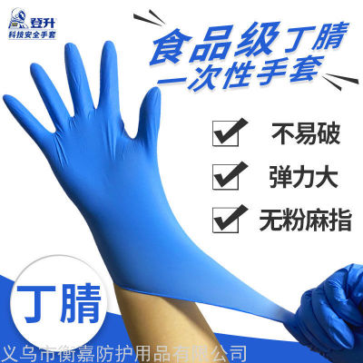 Dengsheng Disposable Protective Gloves Nitrile Household Catering Women's Food Grade Cleaning Oil-Proof Durable Safe Outing
