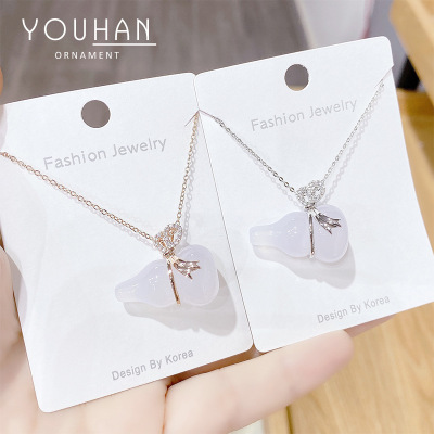 2020 New Internet Celebrity Live Broadcast Gourd Clavicle Chain Female Electroplating Real Gold Necklace Korean Jewelry Ornament Source Factory