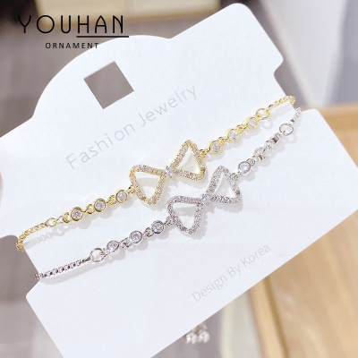 2020 New Fashion Student Bow Micro Inlaid Zircon Adjustable Beads Bracelet Bracelet Female Accessories Source Factory