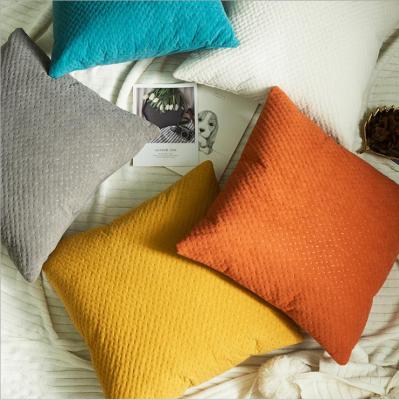 Ultrasonic Three-Dimensional Embossed Solid Color Sofa Living Room Fabric Craft Decoration Cushion Pillow Cover