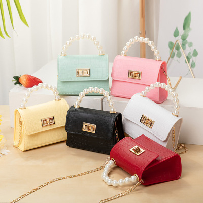 Factory Direct Sales Bag for Women 2021 New Stone Pattern Mini Chain Gel Bag Pearl Hand Shoulder Crossbody Bag