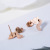 Creative Simple Rose Gold Titanium Steel Frosted Fox Stud Earrings Female Small Animal Earrings Small Jewelry Wholesale