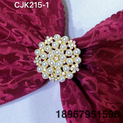 Factory Direct Sales Upscale Western Restaurant Hotel Tableware Rhinestone Pearl Napkin Ring Napkin Ring Napkin Ring