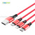 HoneStda three-in-one charging cable is suitable for Android TYPE-C iPhone 3A braided one with three data cables
