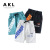 202 Summer Korean New Boys' Sports Pirate Shorts Medium and Large Children's Knitted Printed Shorts Fashionable Children's Cropped Pants
