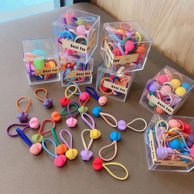 Korean Style Children's Rubber Band Set Small Cute Baby Cartoon Tie-up Hair Head Rope Does Not Hurt Hair Children Hair Accessories