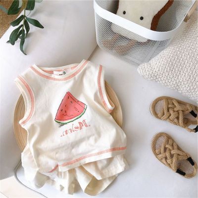 Boys and Girls Summer Wear Vest Suit 2021 New Children's Summer Vest Shorts Boys Handsome Western Style Suit