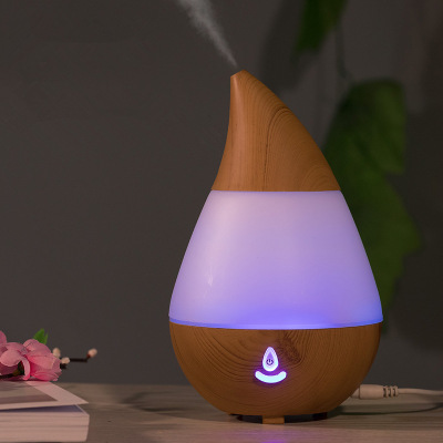 Amazon Water Drop Fragrance Humidifier Wood Grain Essential Oil Bluetooth Audio Cross-Border Incense Colorful Light Air Aroma Diffuser