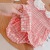 Baby Plaid Romper with Hair Band for Free Baby Girl's Western Style Doll Collar Romper Baby Short Sleeve Rompers Thin Ml154