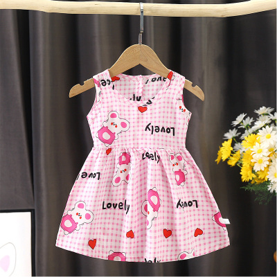 Children's Dress   Shirt Summer New Korean Style Little Girl Princess Dress Cotton Silk Floral Skirt Kids' Skirt 