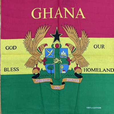 Cotton Ghana Ghana Flag Square Scarf Pure Cotton Hiphop Headscarf Trendy Handkerchief Creative Handkerchief Multifunctional