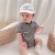Men's and Women's Baby Jumpsuits Short-Sleeved Cute Triangle Rompers Newborn Clothes Baby Rompers Summer Stripes