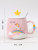 In Creative Unicorn Mobile Phone Holder Relief Cup Creative Mug with Cover Spoon Ceramic Cup Custom Logo Wholesale