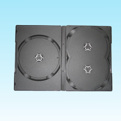 14mm 4disc black dvd box without tray