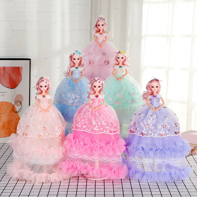 Cross-Border 50cm Barbie Doll Embroidered Lace Princess Dress Doll Vinyl Doll Gift for Girls Wholesale
