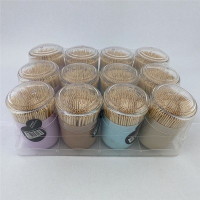 High Quality Bottled Bamboo Toothpick New Double-Gourd Vase Double Pointed Foreign Trade Toothpick Disposable Supplies