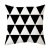 Pillow Cover Customized Black and White Geometry Series Sofa Cushion Cover Peach Skin Fabric Short Plush Printed Waist Support Pillowcase Cross-Border