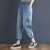 Real Shot Jeans Women's Loose Casual Harem Pants Fashion Sports 2021year Elastic Waist Straight Leg Dad Jeans