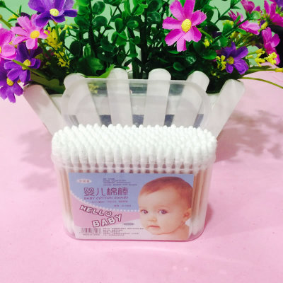 Baby Swabs Boxed Cotton Swabs 200 PCs Cotton Swab Double-Headed One-Time Ear Picking Three Yuan Shop Two Yuan Shop